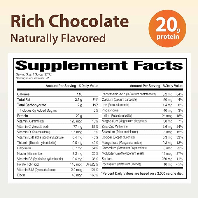 Vitamin Way Organic Protein Powder 20g Protein Rich Chocolate Vegan Dairy Free Gluten Free 18.6 oz