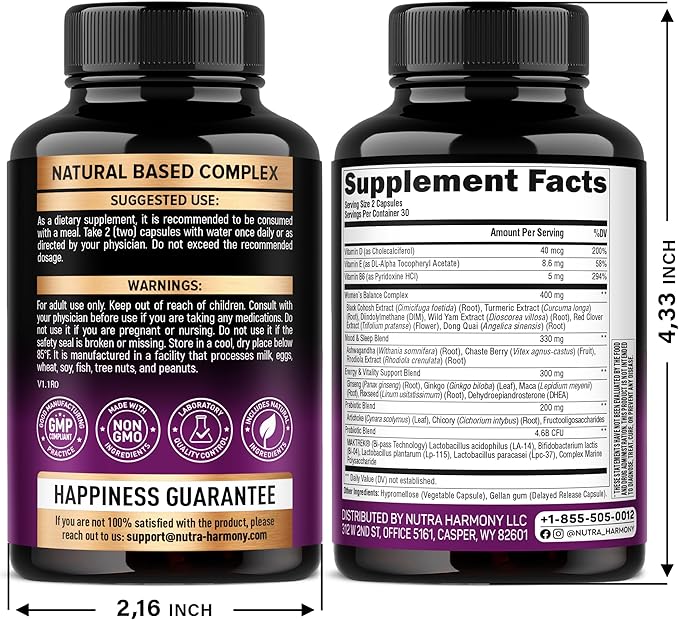 NUTRAHARMONY Vitamin B Complex &amp Menopause Supplement