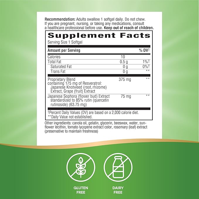 Nature's Way Resveratrol-Forte Protects from Free Radicals* 60 Softgels
