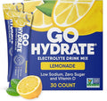 GoHydrate Low Sodium Electrolytes Powder Packets Sugar Free - Instant Hydration Daily Drink Mix - Zero Sugar Water Flavor Packet Singles with Vitamin D - (Lemonade 30 Packs)
