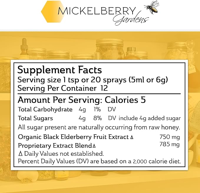 Mickelberry Gardens Fire Cider Honey Tonic 8oz + Elderberry Honey Tonic 8oz