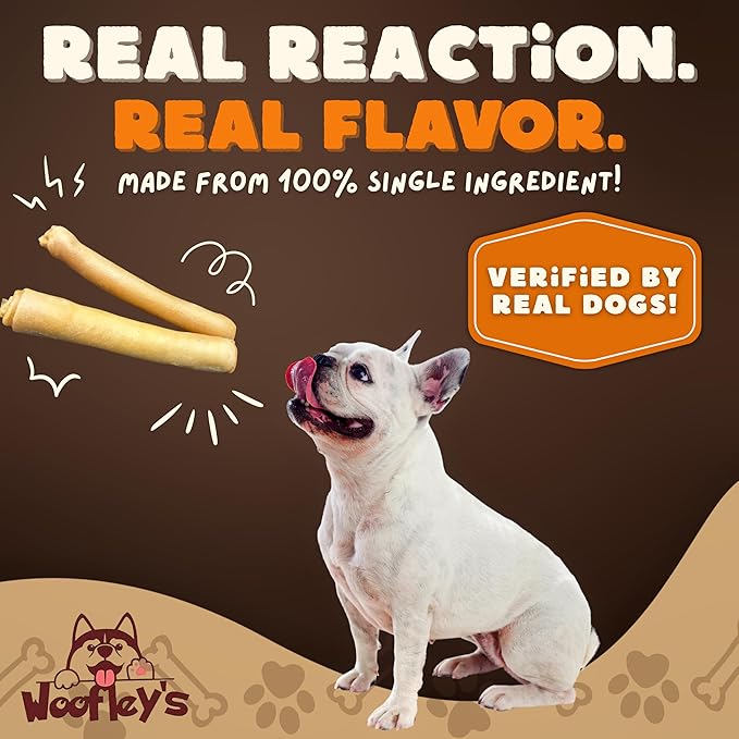 Woofley's Extra Thick Collagen Roll (10-12 Inch - 3 PCS) - Chews for Dogs - Bully Stick Rawhide Alternative Dog Chews No Hide Bones for Medium &amp Large Dogs