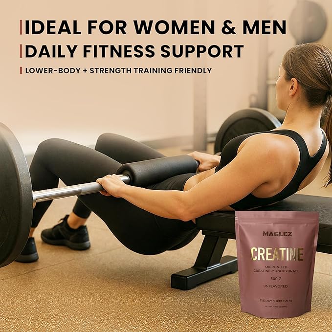 Micronized Creatine Monohydrate 500g (100 Servings) Unflavored - Lean Muscle Strength &amp Recovery - Third-Party Tested - Designed for Women