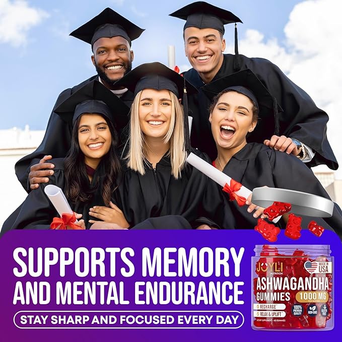 JOYLI Magnesium &amp Ashwagandha Gummies Bundle – Sugar-Free Vegan with Magnesium Glycinate &amp Ashwagandha Root – Daily Wellness Support – 2x60 Gummies