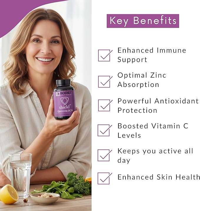 BoostCeuticals Quercetin Dihydrate 500mg Zinc Picolinate 50mg - Vitamin C 800mg D3 5000IU Histamine Support - High Dose Vegan Non GMO Immune Complex -120 Capsules 60 Servings