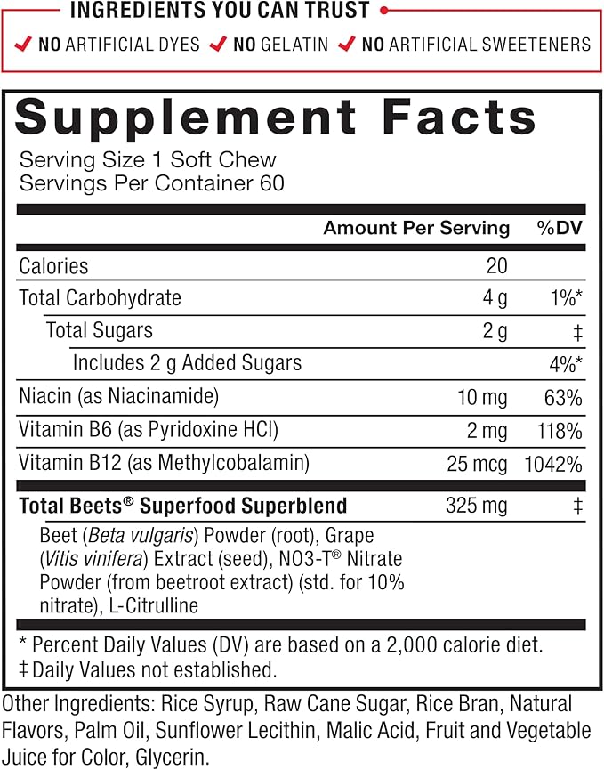 Force Factor Total Beets Soft Chews 60 Chews &amp Better Turmeric Joint Support Supplement 60 Soft Chews