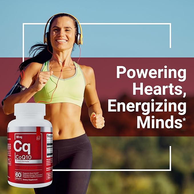 Essential Elements CoQ10 100mg Softgels for Heart Brain and Vascular Support - Comprehensive Coenzyme Q10 Supplement Formulated for Optimal Absorption - 60 Count 2 Month Supply