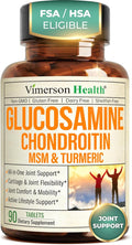 Glucosamine Chondroitin MSM – Joint Support Supplement for Women and Men with Glucosamine Sulfate 1500 mg Chondroitin and MSM – for Cartilage Joint Health and Flexibility – 90 Tablets