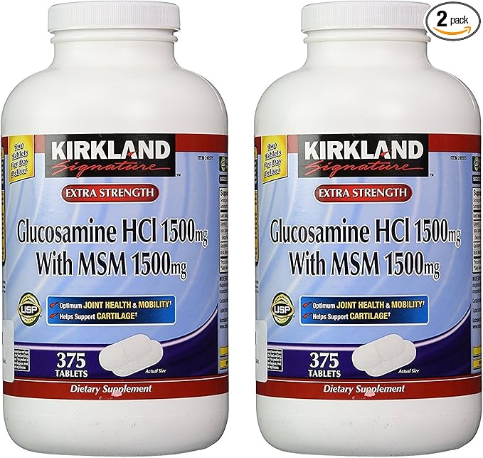 Kirkland Signature Glucosamine with MSM 375 Tablets (2 Pack)