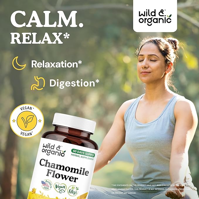 Wild &amp Organic Passion Flower 120 Capsules &amp Chamomile 120 Capsules