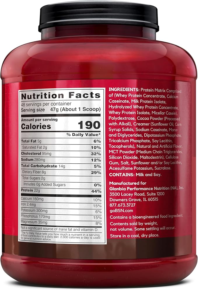 BSN SYNTHA-6 Whey Protein Powder Micellar Casein Milk Protein Isolate Powder Chocolate Cake Batter 48 Servings (Package May Vary)