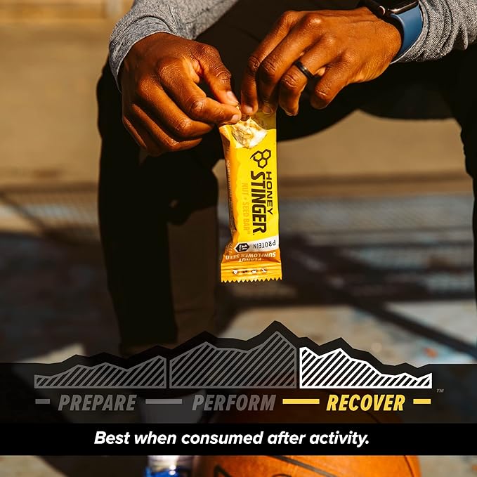 Honey Stinger Nut + Seed Bar Peanut Sunflower Seed Protein Packed Food for Exercise Endurance and Performance and Recovery Sports Nutrition Snack Bar for Home &amp Gym Post Workout 12 Pack