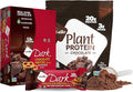 NuGo Dark Chocolate Pretzel w/SS 12g Vegan Protein Gluten Free Kosher Pareve Non-GMO 12 Count and NuGo Plant Protein Powder Chocolate 20g Protein 3g Sugar 25 Servings