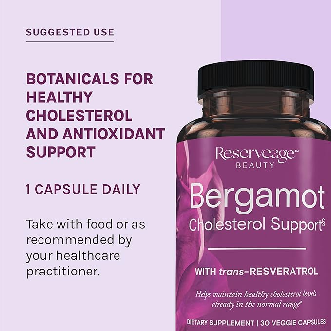 Reserveage Nutrition Bergamot Cholesterol Support with Resveratrol Vegan 30 Capsules &amp Twinlab Daily One Caps Without Iron - Nutritional Supplement with Zinc B Vitamins Magnesium - 180 Capsule