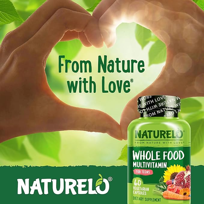 NATURELO Teen Multivitamin - Whole Food 60 Capsules and One Daily Multivitamin for Women 60 Capsules - 2 Month Supply Bundle