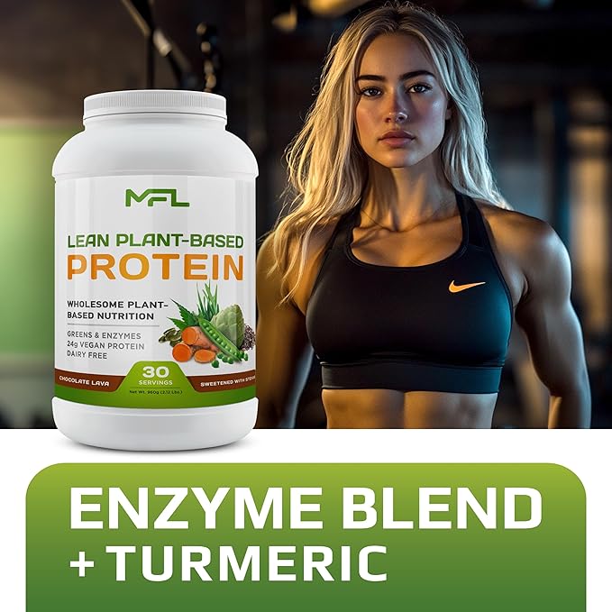 MFL Vegan Plant-Based Protein Powder l Gluten Free l Non Dairy l Non GMO l Lactose Free l Keto-Friendly | 2.12 lbs (Chocolate Lava)