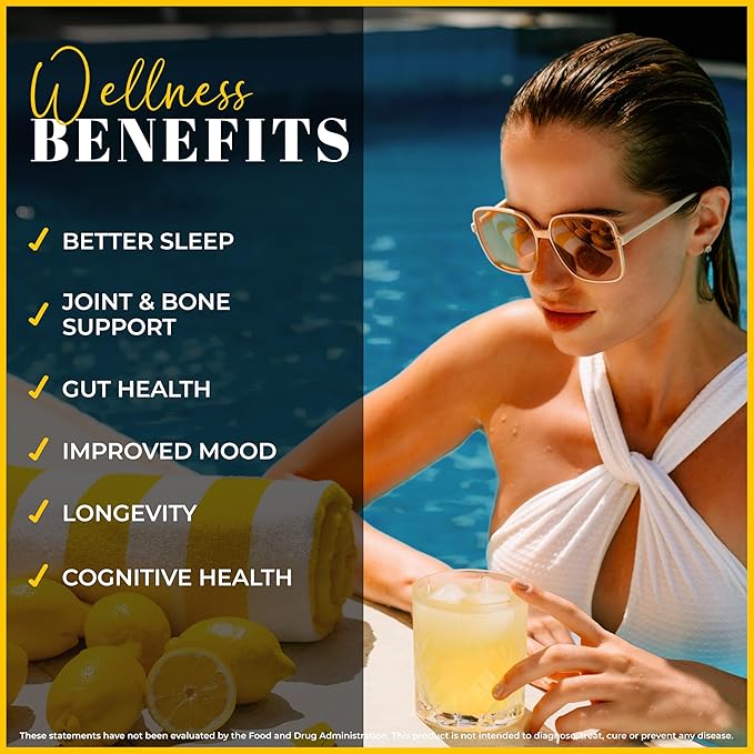 LEMON &amp CO. 12-Week Starter Kit Bundle – Liquid Collagen for Women + Insulated Bottle - 5000mg Marine Collagen Peptides for Skin Nails Hair &amp Gut Health | Organic Lemons Vitamin C No Prese