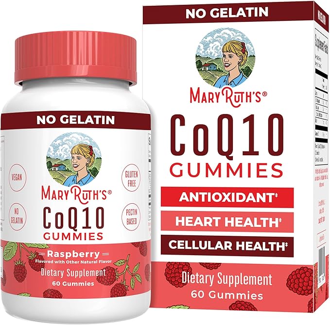 MaryRuth Organics CoQ10 Gummies | Coenzyme Q10 | Gummy Supplements for Heart Health &amp Cellular Health | Antioxidant | CoQ10 120 mg | Vegan | Non-GMO | Gluten Free | 60 Count | 1 Month Supply