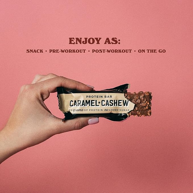 BarebeIIs - Protein Bar Variety Pack – 20g Protein No Added Sugar – Caramel Cashew Cookies &amp Cream Salty Peanut – High-Protein Snack Bars (9 Pack)