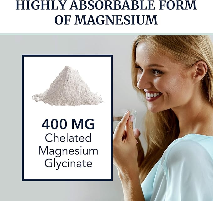 Magnesium Glycinate 400mg (120ct) &amp Magnesium Citrate 500 MG (60ct) | High Absorption Calm Relaxation Digestion &amp Muscle Support | Non-GMO Vitamin and Mineral Bundle