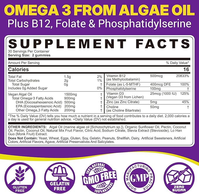 2 Pack Omega 3 Gummies + 1 Pack Kid Calcium Gummies 300mg Calcium Citrate + Vitamin D3 K2 MK-7