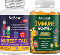 NuBest Bundle Bone Growth and Immunity Tall Kids Chewable Tablets 90 Count and Immune Multivitamin Gummies No Added Sugar for Kids &amp Teens