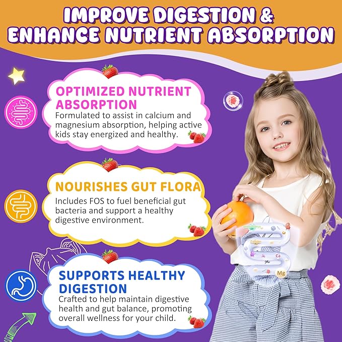 2 Pack Omega 3 Gummies + 1 Pack Kid Calcium Gummies 300mg Calcium Citrate + Vitamin D3 K2 MK-7