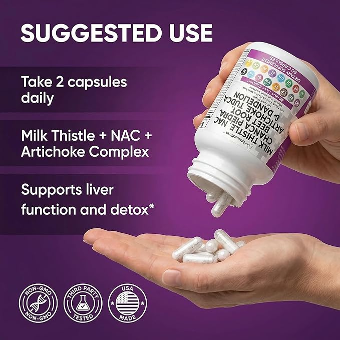 Clean Nutraceuticals Milk Thistle NAC Chanca Piedra Beet Root Artichoke Astragalus Dandelion Root - Liver Cleanse Detox &amp Repair Supplement Plus TUDCA Choline &amp Ginger - 1Pack