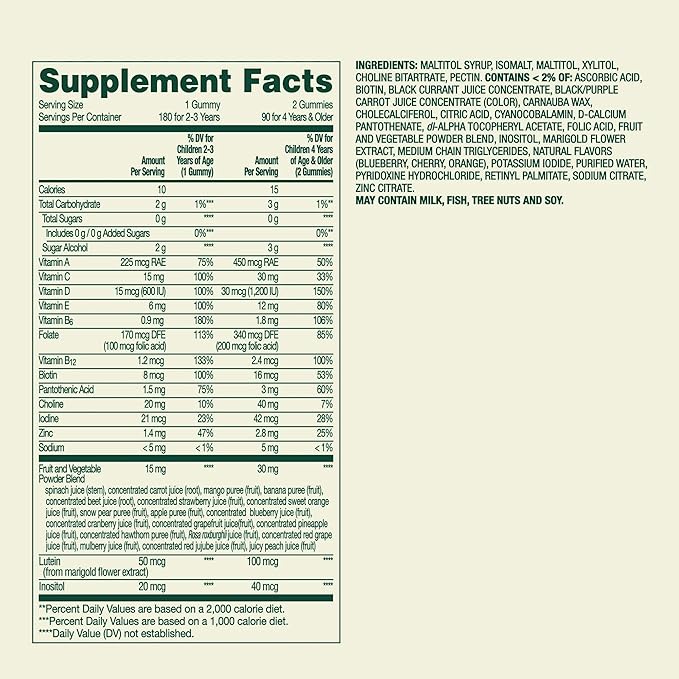 SUREFECT Spring Valley Zero Sugar Kids Multivitamin Gummies with Fruits &amp Vegetables - 180 Count Organizer.