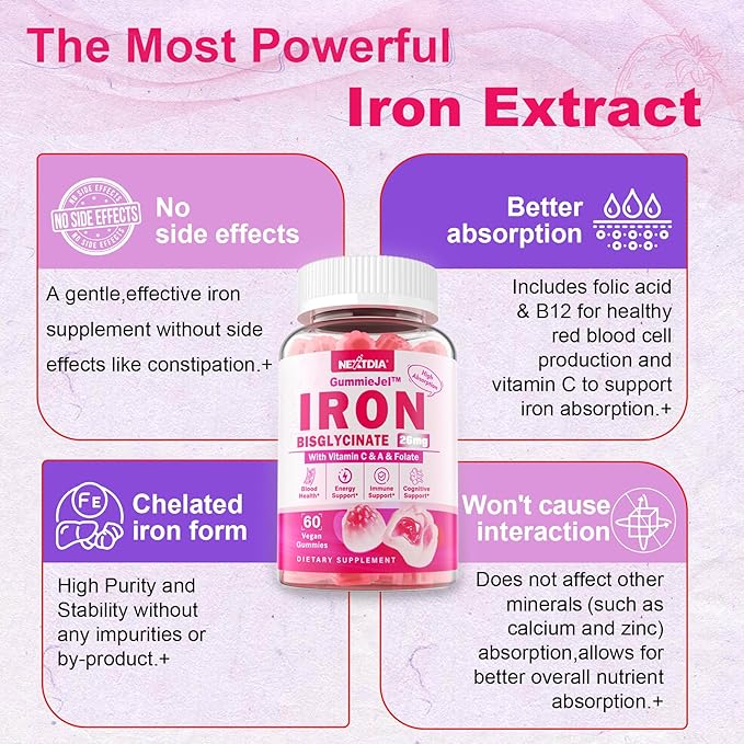 Calcium Citrate 1000mg Filled Gummies + Iron Bisglycinate 26mg