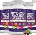 Resveratrol Berberine Grape Seed Extract Quercetin Polyphenol Supplement for Women and Men with Noni Extract N-Acetyl Cysteine Acai Extract (180 Count)