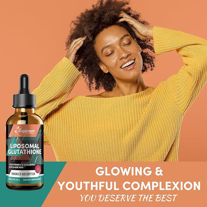 2000MG Liposomal Glutathione Liquid Drops Ultra High Absorption Natural Detoxification Immune System &amp Skin Support* L-Glutathione Vitamin C &amp Hyaluronic Acid Capsules Alternative 4.05