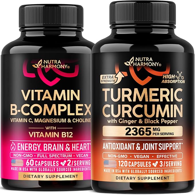 Vitamin B Complex &amp Turmeric Curcumin Capsules