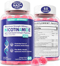 NEVISS Nicotinamide 500mg Gummies Niacinamide Supplement with Collagen Peptides (Flush Free Niacin) Vitamin B3 Niacinamide for Anti-Aging NAD+ Levels Longevity Focus &amp Brain Sugar Free 60Ct
