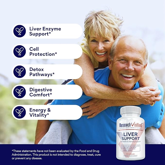 Research Verified Liver Support - Liposomal Milk Thistle Artichoke Extract Glutathione BioPerine - Vegan - 60 Capsules - Pack of 3