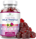 Sugar-Free Milk Thistle Gummies for Liver Cleanse Detox &amp Repair (Natural Blueberry-Raz Flavor) Cardo Mariano Cleansing Milk Thistle Supplement Antioxidant Support Vegan Replaces Pills &amp C