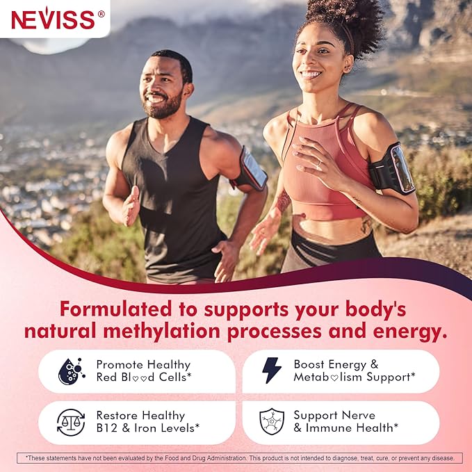 Methyl B12 Vitamins 5000mcg Gummies &amp Iron 18mg for Women Men - Active Methylted B Complex Supplement w/L-Methylfolate B6 D3 for Energy Cognition Focus Immune - B12 with Iron Supplement 2Pa