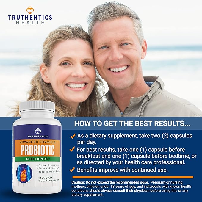 TRUTHENTICS Resveratrol with TransResveratrol + Advanced Probiotic Bundle - Healthy Aging Heart Immune &amp Digestive Support - Gluten Free Non-GMO - Easy to Swallow Capsules