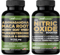 Gade Nutrition Ashwagandha with Maca Root Horny Goat Weed Turkesterone Tribulus Terrestris Panax Ginseng + Nitric Oxide Booster - Bundle for Energy Vitality Performance Pump