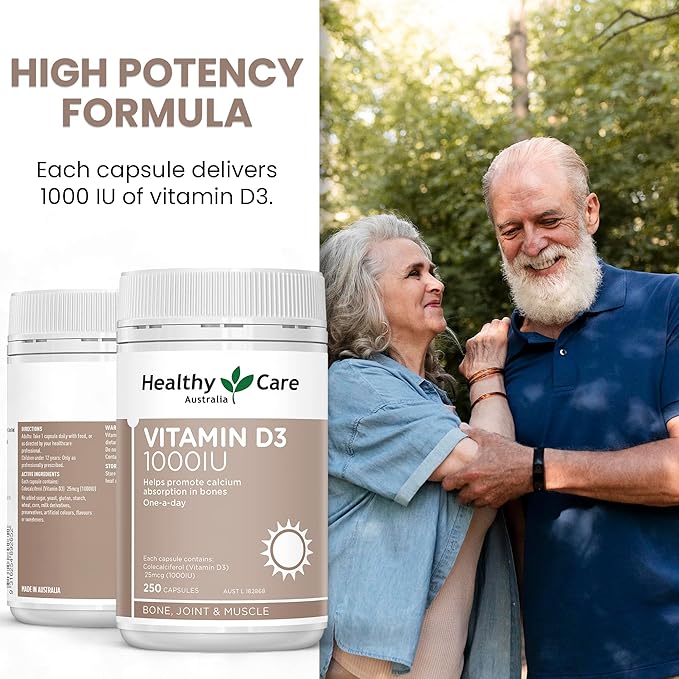 Healthy Care Vitamin D3 1000IU 250 softgel Capsules