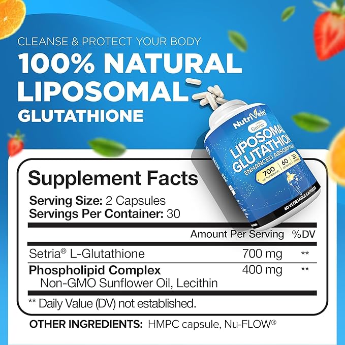 Nutrivein Premium Irish Sea Moss Capsules Ashwagandha and Liposomal Glutathione Supplement Bundle: Sea Moss Reduced Glutathione &amp Ashwagandha Supplements for Immunity Mood Digestion &amp D