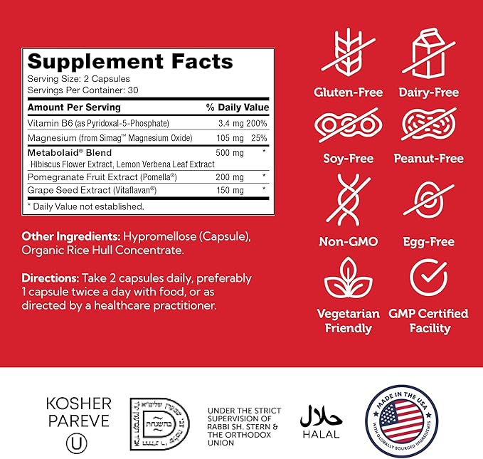 Zahler 120/80 Cardiovascular Support Formula Supports Healthy Blood Pressure Levels 60 Capsules.