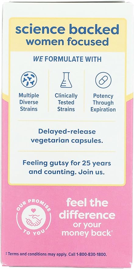 Renew Life Women's Probiotic Capsules 50 Billion CFU Guaranteed Supports pH Balance Vaginal Urinary Digestive and Immune Health(2) L. Rhamnosus GG Dairy Soy and Gluten-Free 30 Count