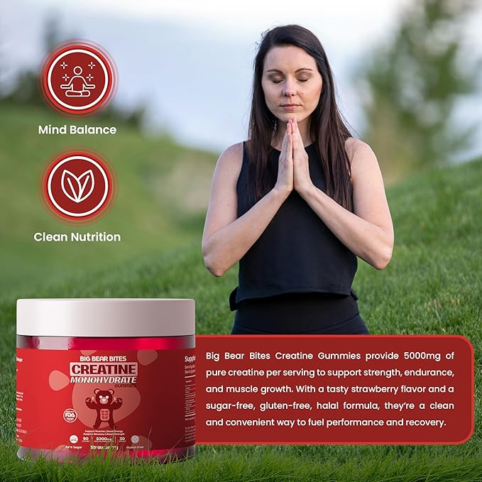 Creatine Monohydrate Gummies Bundle – Strawberry &amp Peach | 5000mg Per Serving | Sugar-Free Gluten-Free &amp Halal | 180 Gummies Total (2 x 90 Count) | for Men &amp Women