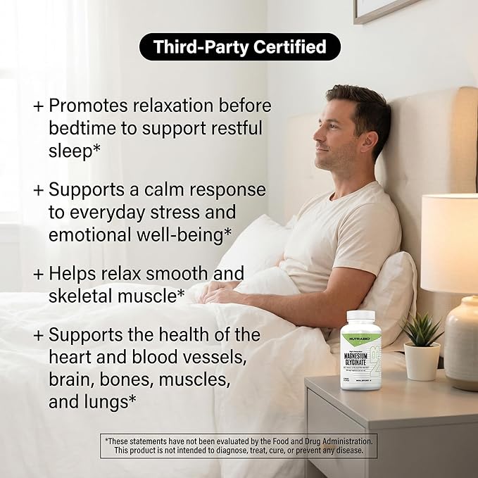 NutraBio Magnesium Glycinate - Pure Magnesium Sleep Supplement Supports Relaxation Heart Health Nerves Muscles and Metabolism - 350 mg - 120 Capsules