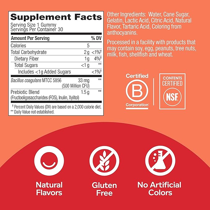 OLLY Metabolism Gummy Rings Apple Cider Vinegar Vitamin B12 Chromium &amp Probiotic + Prebiotic Gummy Digestive Support and Gut Health 500 Million CFUs Fiber