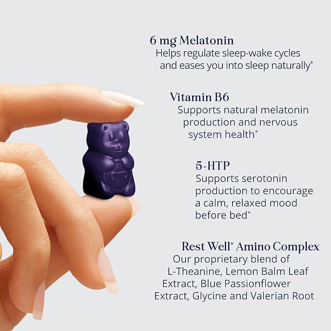 SugarBearPro Sleep Gummy 6 Month Supply Extra Strength Melatonin 6mg for Men &amp Women Vegan Vitamin B6 L-Theanine 5 HTP Valerian Sleep Aid for Adults &amp Teens Certified Kosher