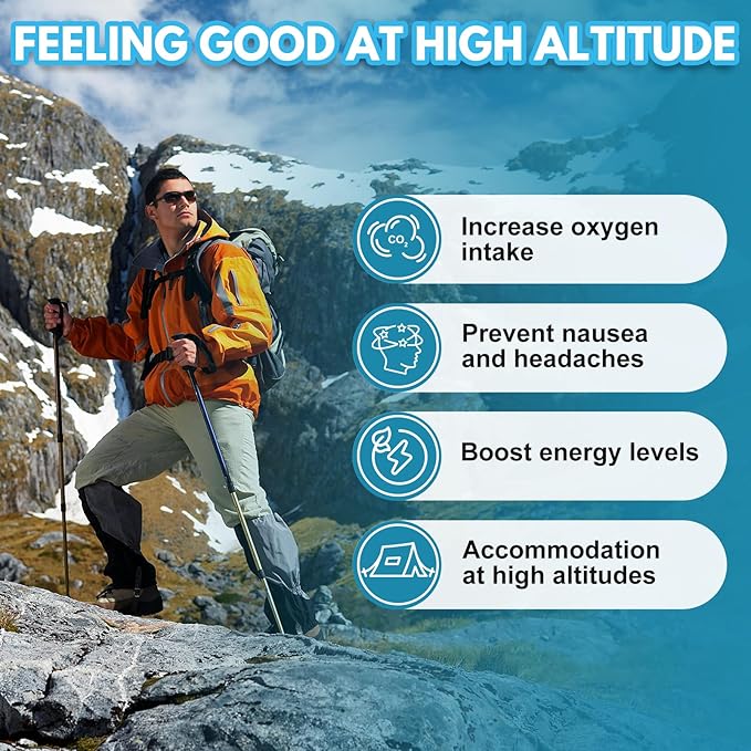 Altitude Sickness Prevention - Altitude Pills for Ski Hike &amp Mountain Trips - with Vitamin C &amp Ginkgo Leaf Extract for Oxygen &amp Energy Balance 100 Capsules