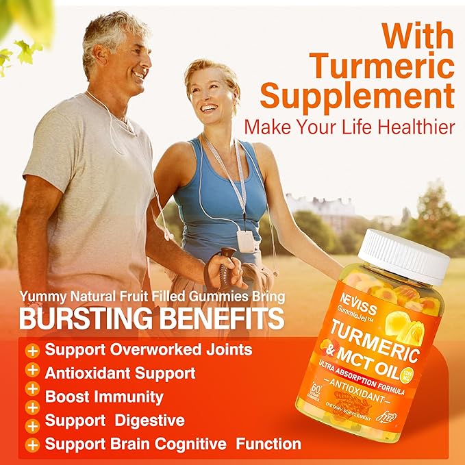 Organic Turmeric Gummies 1000mg with Vegan Multivitamin for Women Men