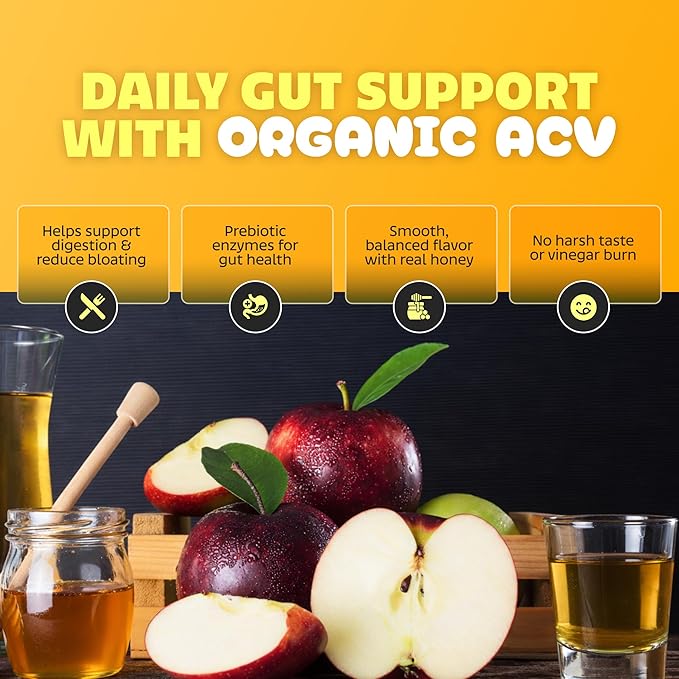 Sourbellies Apple Cider Vinegar Immunity Wellness Shot with Honey Organic ACV Shot for Digestion Support &amp Bloating Relief Ready-to-Drink On-The-Go Wellness Gut Health 1 oz (Pack of 12)